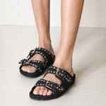 MIM Sandalia plana SAYA NEGRO