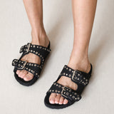 MIM Sandalia plana SAYA NEGRO