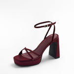 Mim shoes Sandalia de tacón GRETA BURDEOS SATIN