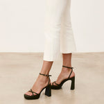 Mim shoes Sandalia de tacón GRETA OLIVA SATIN