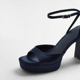 Mim shoes Sandalia de tacón IMA AZUL MARINO SATIN