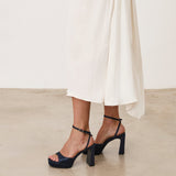 Mim shoes Sandalia de tacón IMA AZUL MARINO SATIN