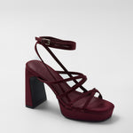 Mim shoes Sandalia de tacón NORI BURDEOS SATIN