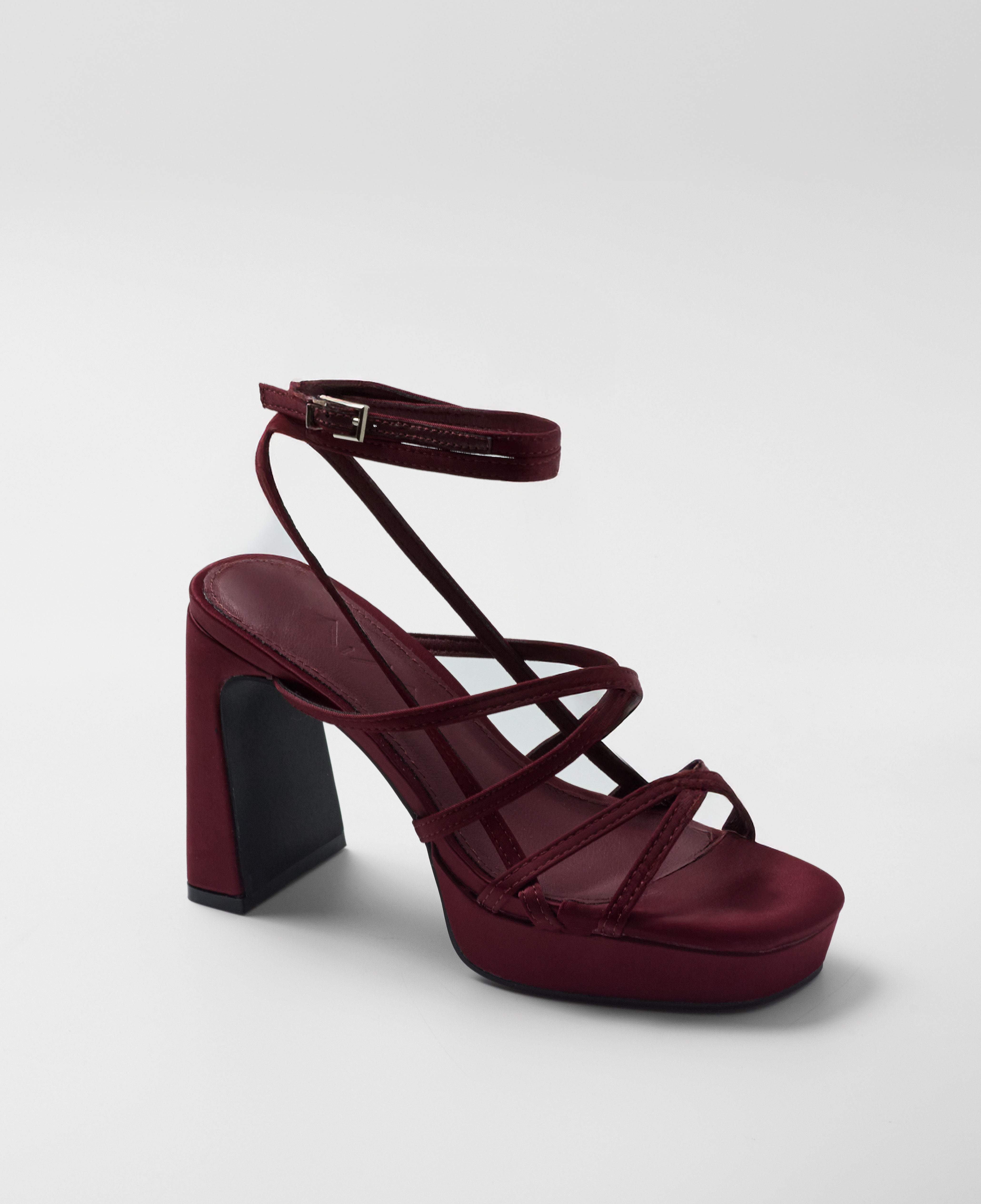 Mim shoes Sandalia de tacón NORI BURDEOS SATIN