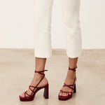 Mim shoes Sandalia de tacón NORI BURDEOS SATIN