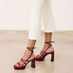 Mim shoes Sandalia de tacón NORI BURDEOS SATIN