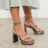 Mim shoes Sandalia de tacón NORI METALIZADO