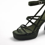 Mim shoes Sandalia de tacón NORI OLIVA SATIN