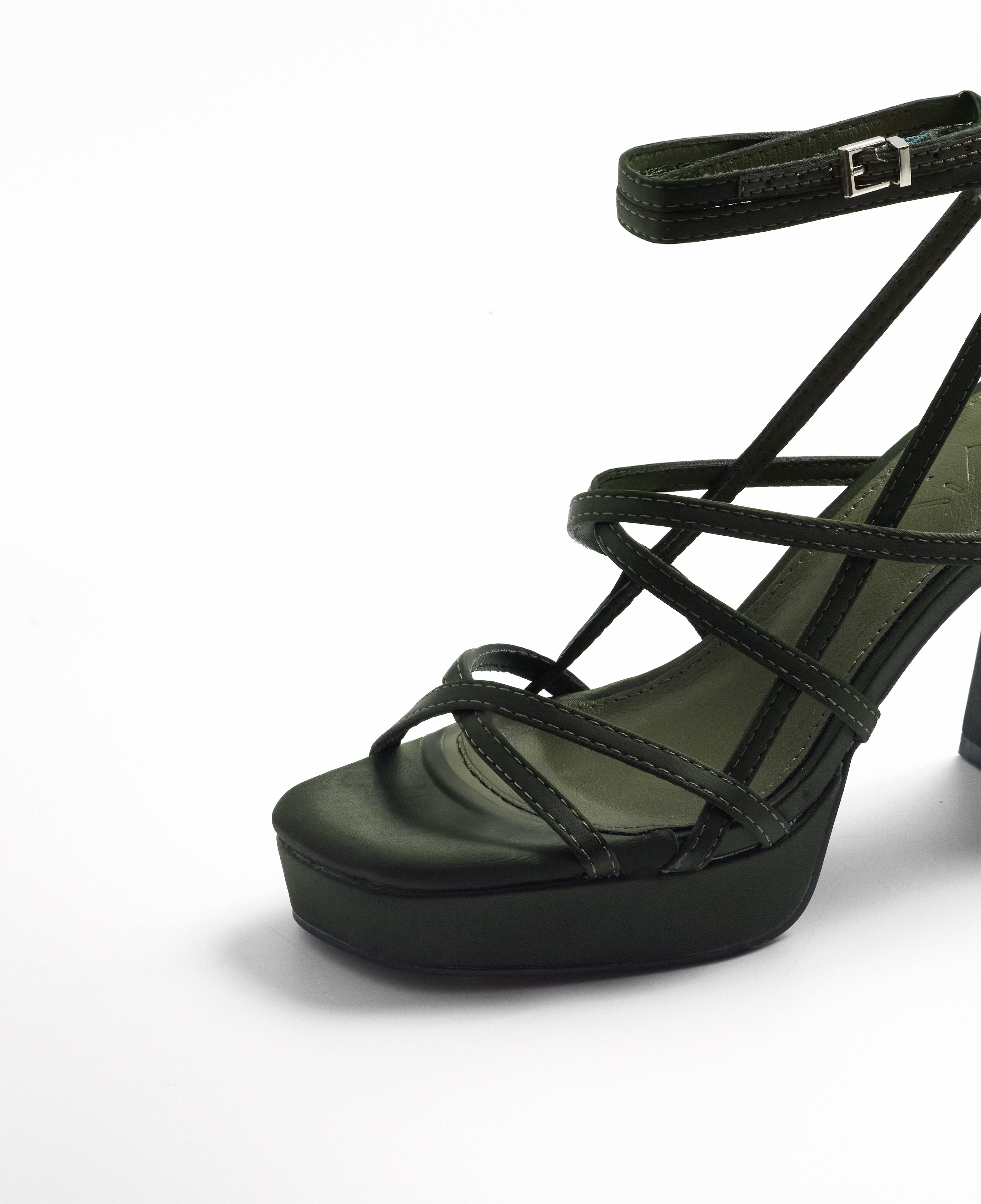 Mim shoes Sandalia de tacón NORI OLIVA SATIN