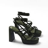 Mim shoes Sandalia de tacón NORI OLIVA SATIN