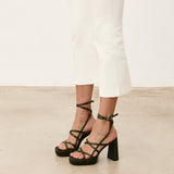 Mim shoes Sandalia de tacón NORI OLIVA SATIN