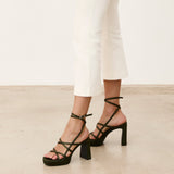 Mim shoes Sandalia de tacón NORI OLIVA SATIN