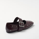 Mim shoes Zapato plano DOVI BURDEOS TACHAS