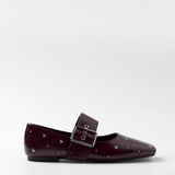 Mim shoes Zapato plano DOVI BURDEOS TACHAS