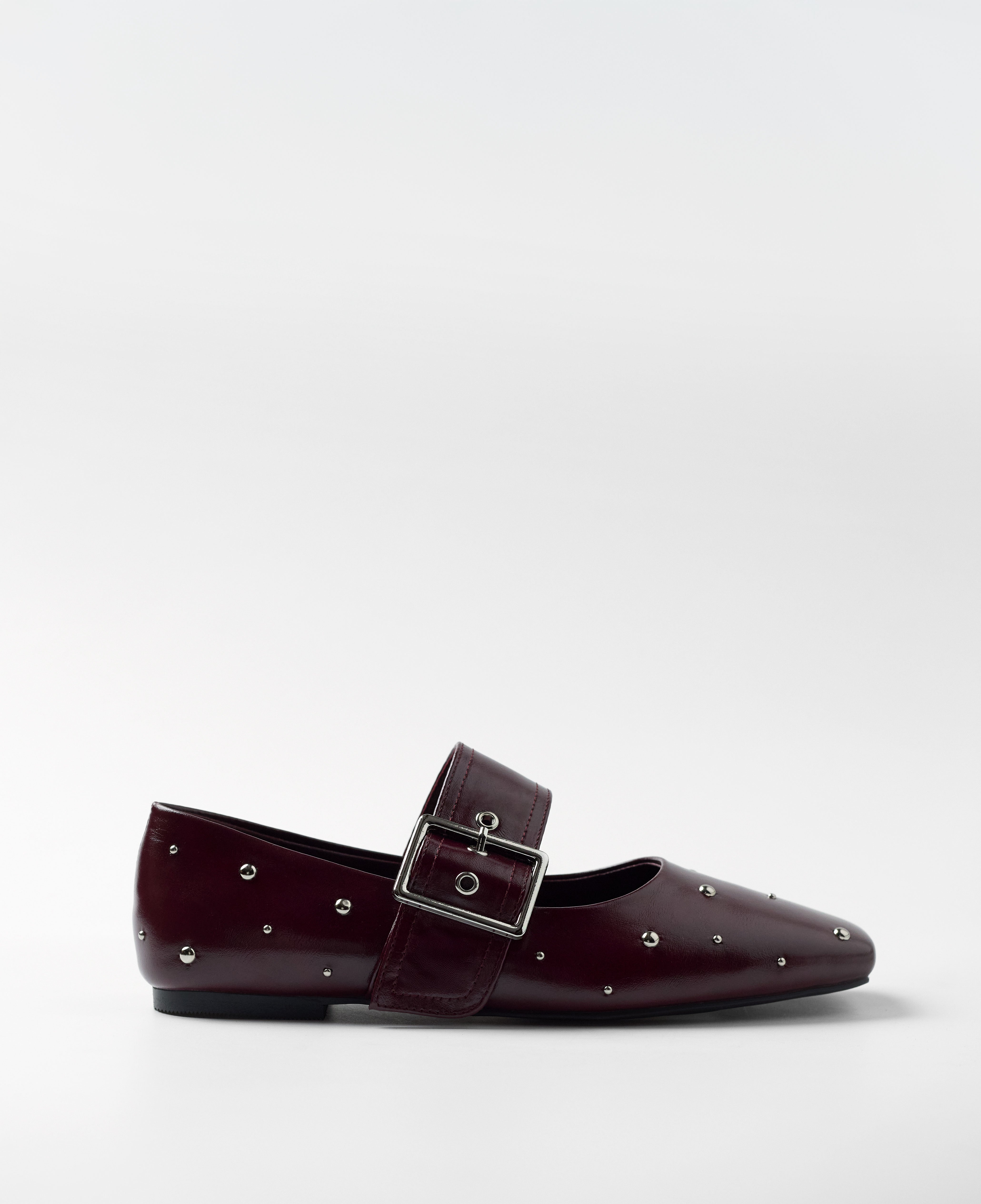 Mim shoes Zapato plano DOVI BURDEOS TACHAS