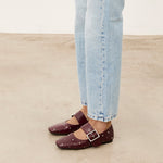 Mim shoes Zapato plano DOVI BURDEOS TACHAS