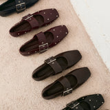 Mim shoes Zapato plano DOVI NEGRO TACHAS