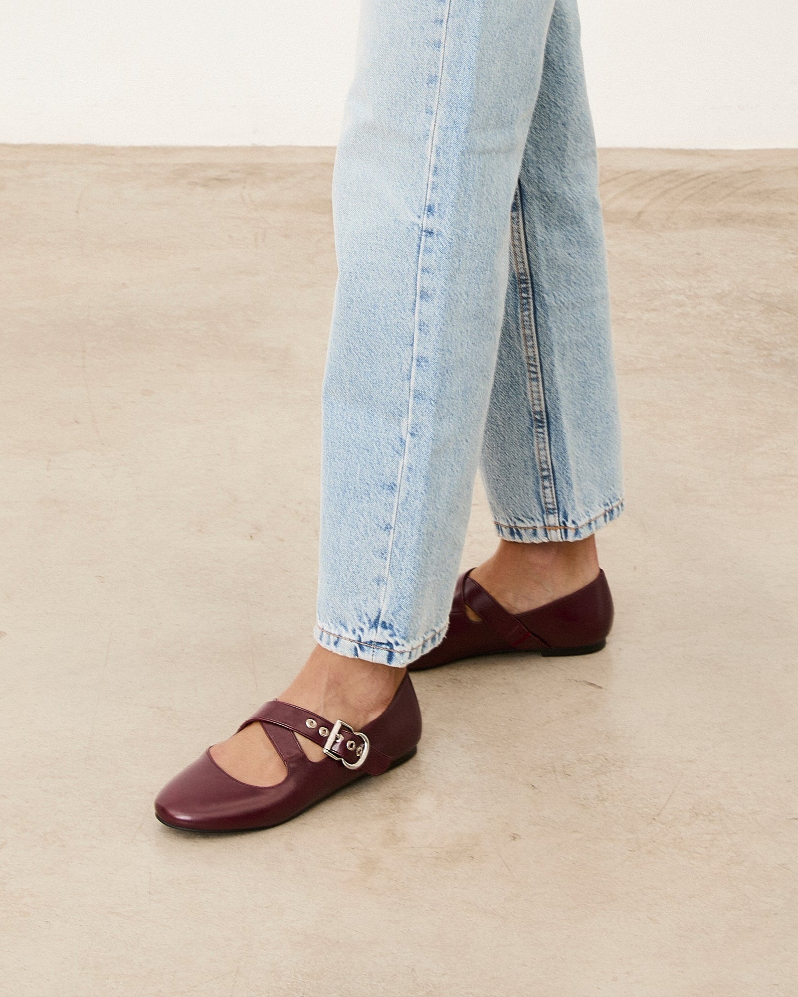 Mim shoes Zapato plano FLO BURDEOS