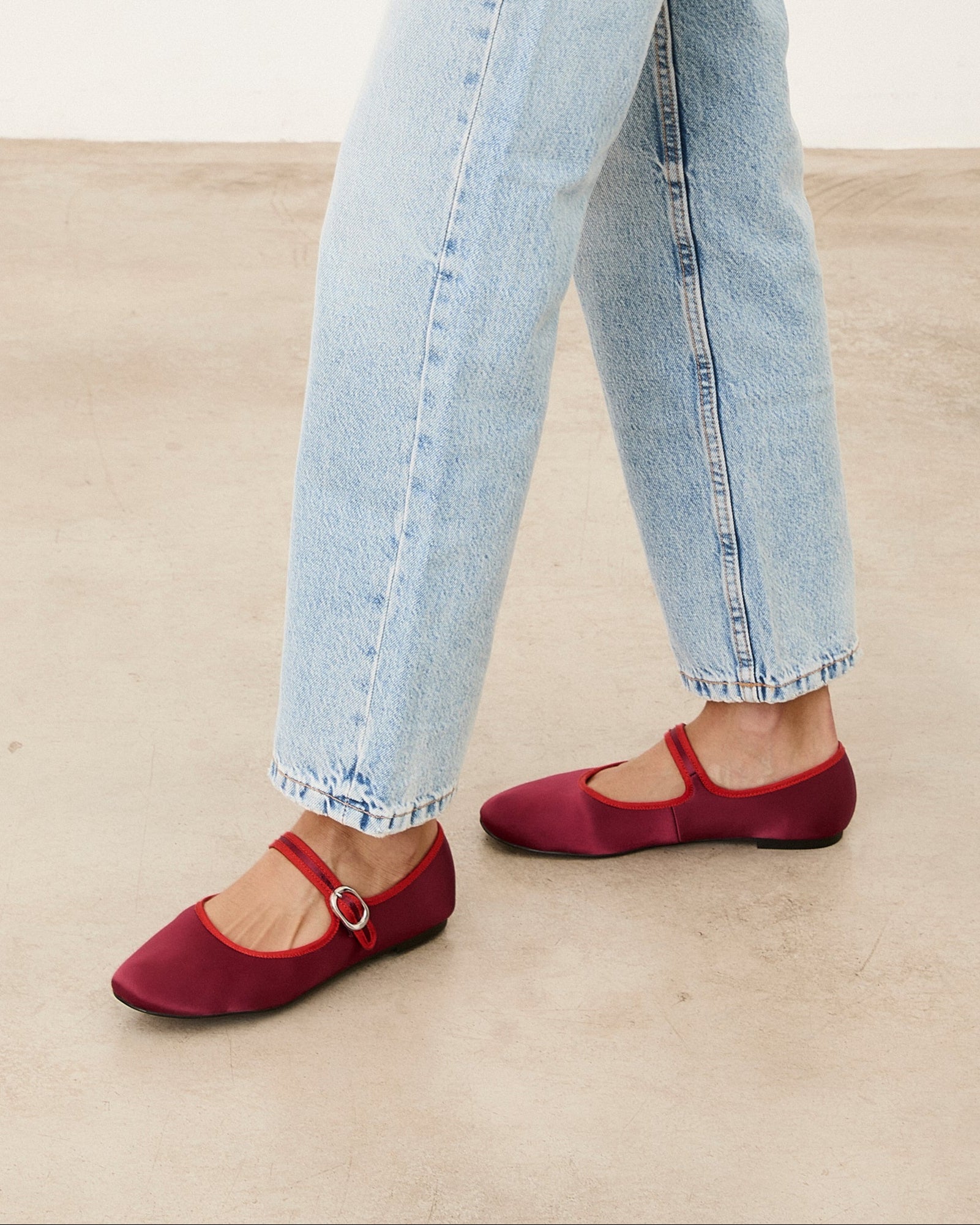 Mim shoes Zapato plano LIBE BURDEOS SATIN