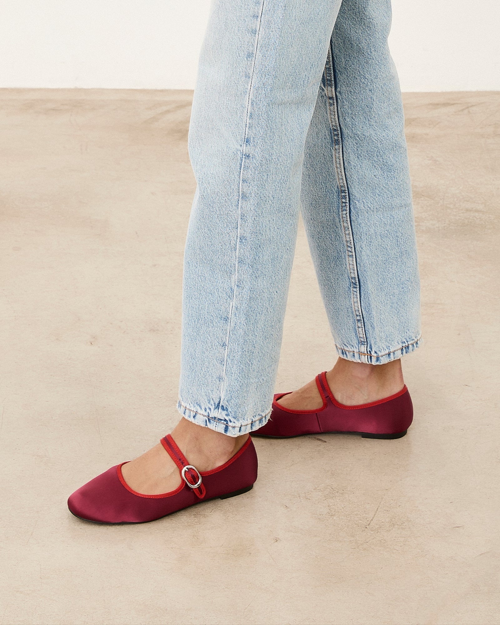 Mim shoes Zapato plano LIBE BURDEOS SATIN