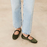 Mim shoes Zapato plano LIBE OLIVA SATIN