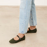 Mim shoes Zapato plano LIBE OLIVA SATIN