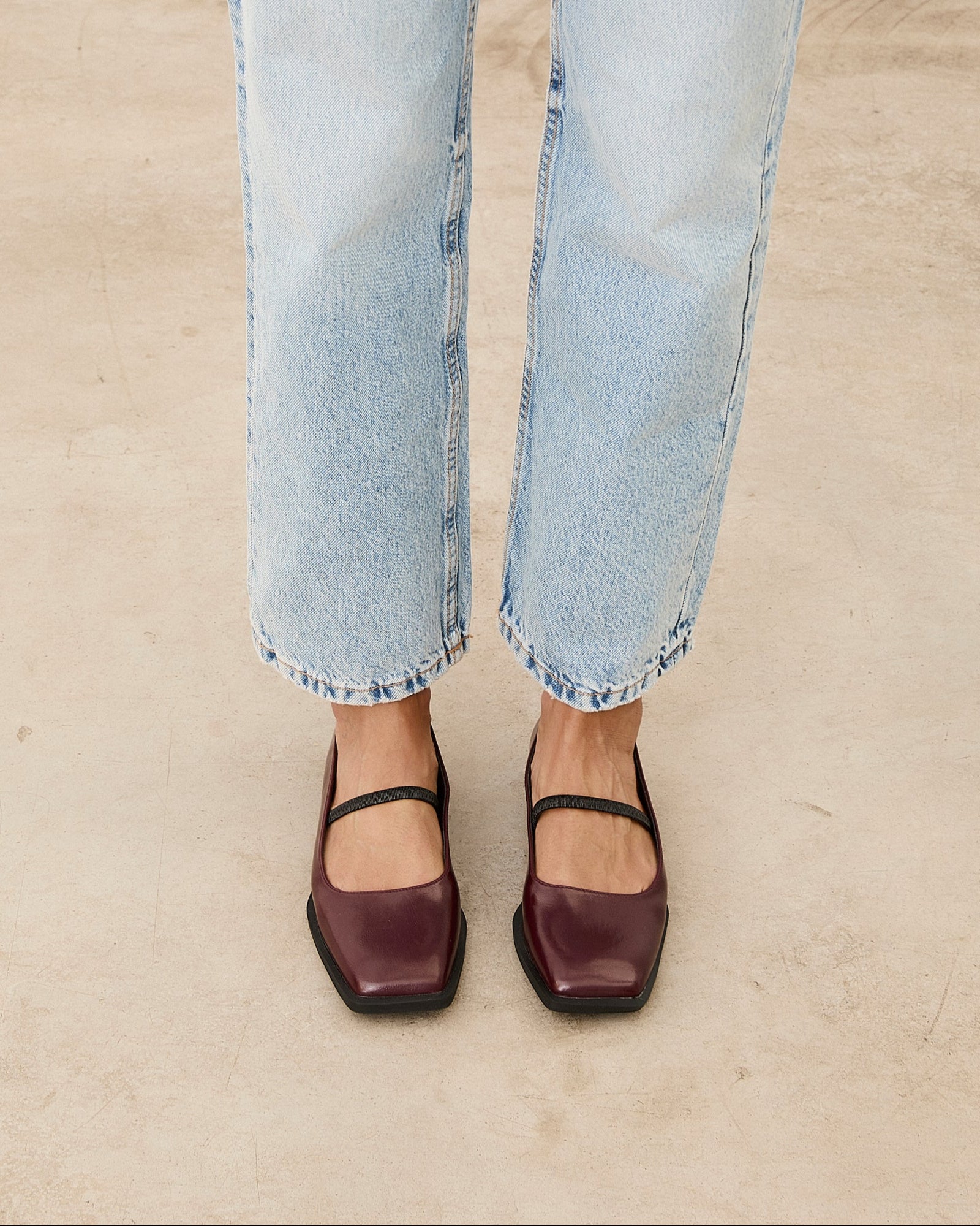 MIM Zapato plano MARE BURDEOS