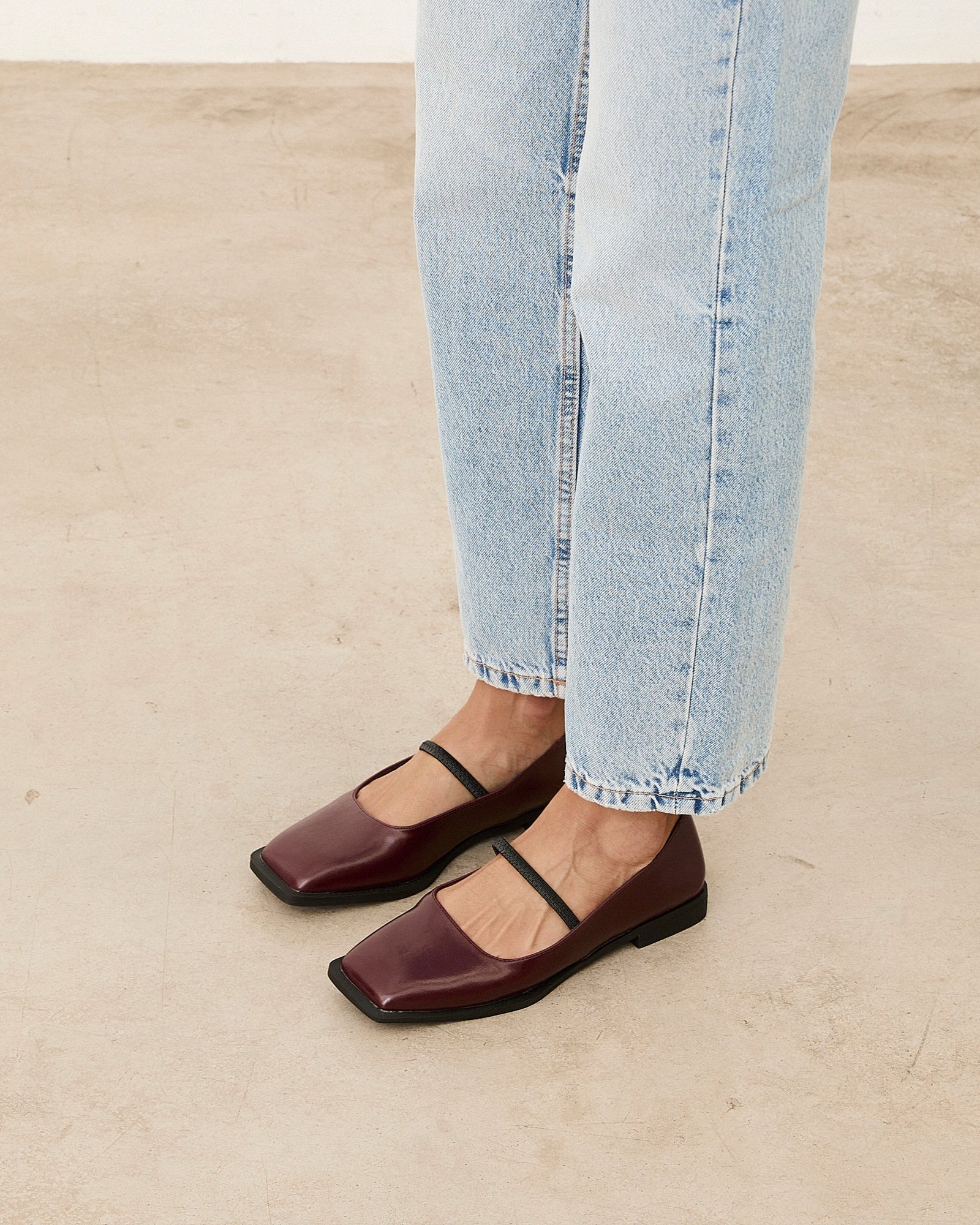 MIM Zapato plano MARE BURDEOS